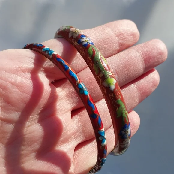 Colorful Cloisonné Bangle Set - Picture 15 of 16